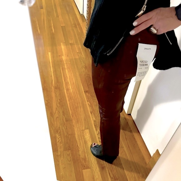 Frame Le Crop Mini Boot Bordeaux coated jeans Cropped - Picture 9 of 16